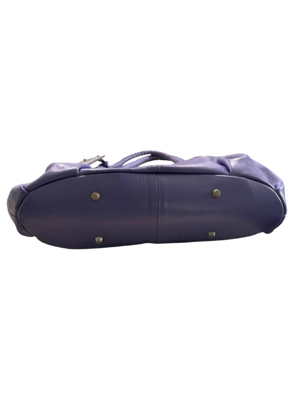 Paolo Masi Periwinkle Purple Leather Shoulder Bag Tote Braided Handles - Picture 5 of 9